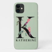 Persoonlijk Alfabet K Bloemendek Monogram Case-Mate iPhone Case (Achterkant)