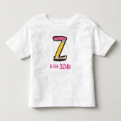 Persoonlijk alfabet terug naar school Z Kinder Shirts (Voorkant)