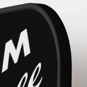 Persoonlijk ALL BLACK op maat gemaakte Pickleball- Pickleball Paddle (Links Detail)