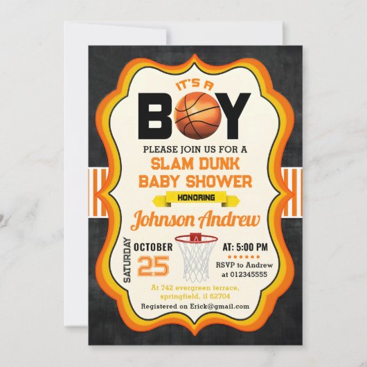 Persoonlijk All Star Basketbal Baby shower Party Kaart (Voorkant)