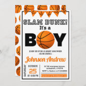 Persoonlijk All Star Basketbal Thema Baby shower Kaart (Voorkant / Achterkant)