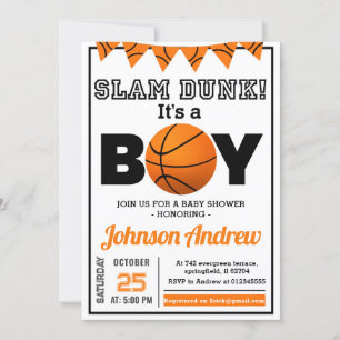 Persoonlijk All Star Basketbal Thema Baby shower Kaart