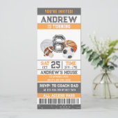 Persoonlijk All Star Sports Ticket Sjabloon Verjaa Kaart (Staand voorkant)