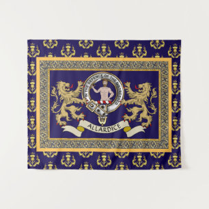 Persoonlijk Allardice Clan Badge Blauw Wandkleed