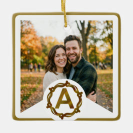 Persoonlijk Ambachtelijk Monogram A | Houten Lijst Keramisch Ornament
