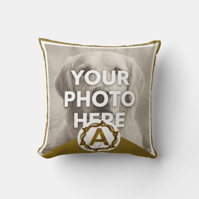 Persoonlijk Ambachtelijk Monogram A | Houten Lijst Kussen (Voorkant)