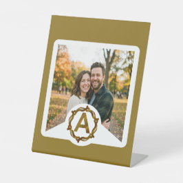 Persoonlijk Ambachtelijk Monogram A | Houten Lijst Reclamebord Met Voetstuk