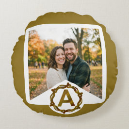 Persoonlijk Ambachtelijk Monogram A | Houten Lijst Rond Kussen