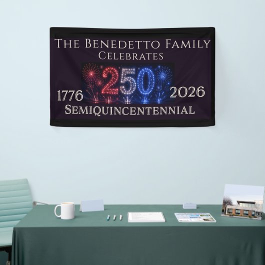 Persoonlijk Amerika 250 Semiquincentennial Feest Spandoek (Beurs)