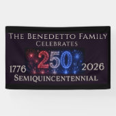 Persoonlijk Amerika 250 Semiquincentennial Feest Spandoek (Horizontaal)