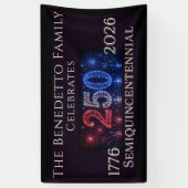 Persoonlijk Amerika 250 Semiquincentennial Feest Spandoek (Verticaal)