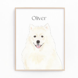 Persoonlijk Amerikaans Eskimo Samoyed Dog Foto Afdruk