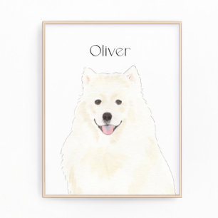 Persoonlijk Amerikaans Eskimo Samoyed Dog Foto Afdruk
