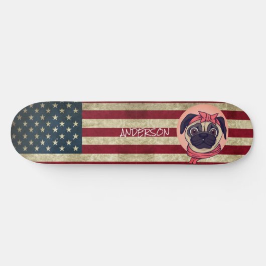 Persoonlijk Amerikaans Ik hou van Pugs Skateboard (Horizontaal)