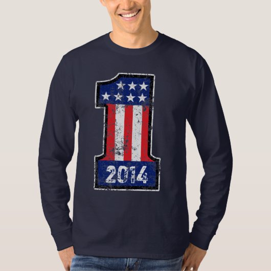 Persoonlijk Amerikaans nummer 1 jaar of naam T-shirt (Voorkant)