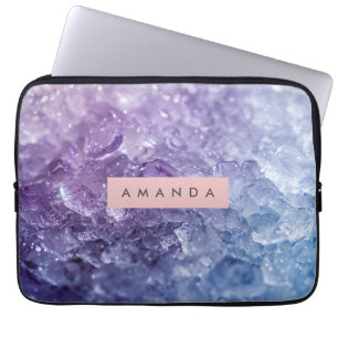 Persoonlijk Amethist Kristal & Lavendel Glans Laptop Sleeve