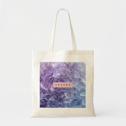 Persoonlijk Amethist Kristal & Lavendel Glans Tote Bag (Voorkant)