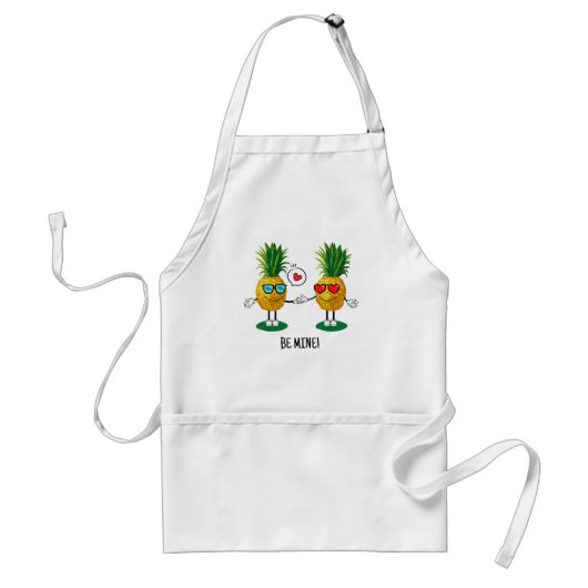 Persoonlijk Ananas Emoji Liefdeskoppel Standaard Schort (Voorkant)