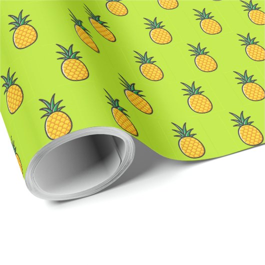 Persoonlijk Ananas Tropisch Luau Cadeaupapier (Rol Hoek)