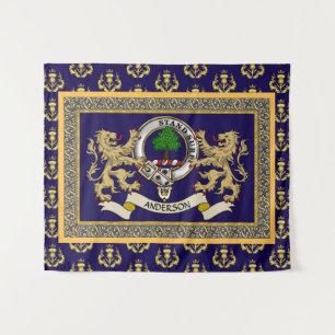 Persoonlijk Anderson Clan Badge Blauw Wandkleed