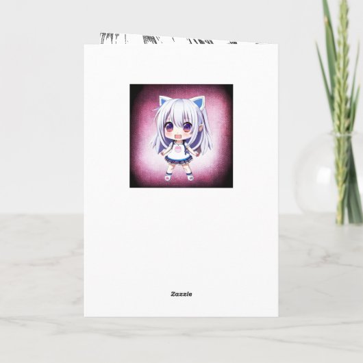 Persoonlijk Anime Meisje | Binnenkant Kleurplaat Kaart (Achterkant)