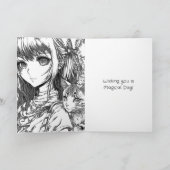 Persoonlijk Anime Meisje | Binnenkant Kleurplaat Kaart (Binnen)