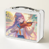 Persoonlijk anime-meisje dat viool speelt (Achterkant)