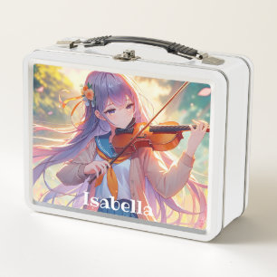 Persoonlijk anime-meisje dat viool speelt