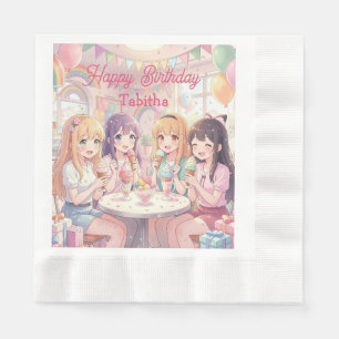 Persoonlijk Anime Meisje Ijs Verjaardagsfeestje Servet