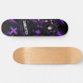 Persoonlijk Anime Paars en Zwart Skateboard (Horizontaal)