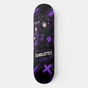 Persoonlijk Anime Paars en Zwart Skateboard