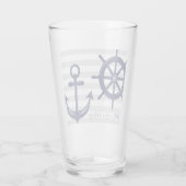 Persoonlijk anker scheepswiel nautisch ontwerp in  glas (Achterkant)