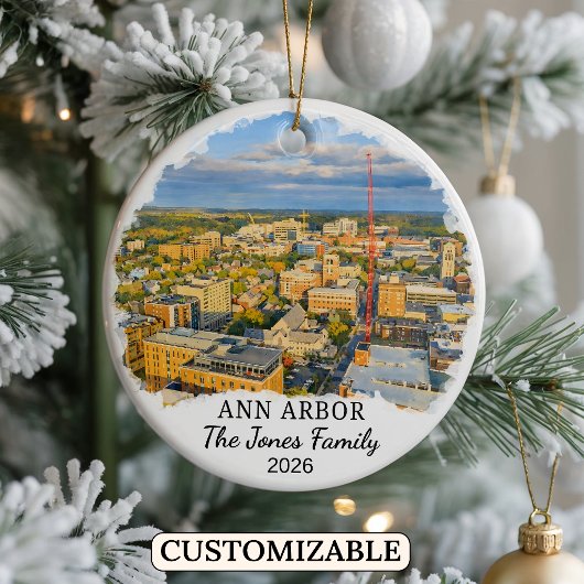 Persoonlijk Ann Arbor-sieraad, op maat gemaakt Mic Keramisch Ornament