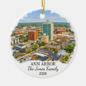 Persoonlijk Ann Arbor-sieraad, op maat gemaakt Mic Keramisch Ornament (Voorkant)