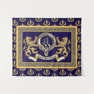 Persoonlijk Anstruther Clan Badge Blauw Wandkleed