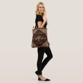 Persoonlijk antiek ex libris boekplaat polyester tote bag (Op model)