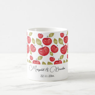 Persoonlijk Appel Patroon Aquarel Handgeschilderd Koffiemok