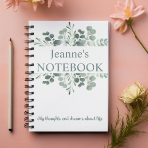 Persoonlijk aquarel botanisch journaal notitieboek