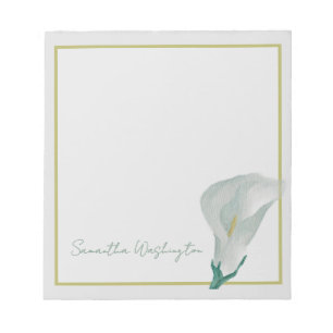 Persoonlijk Aquarel Calla Lelie Notitieblok