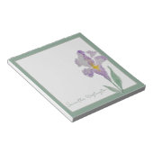 Persoonlijk Aquarel Paarse Iris Notitieblok (Schuin)