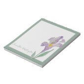 Persoonlijk Aquarel Paarse Iris Notitieblok (Linkerzijde)