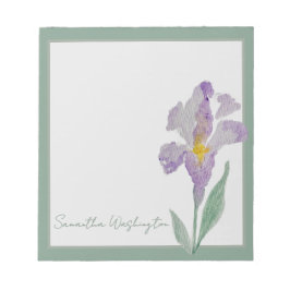 Persoonlijk Aquarel Paarse Iris Notitieblok