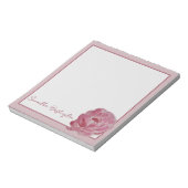 Persoonlijk Aquarel Roze Pioen Notitieblok (Linkerzijde)