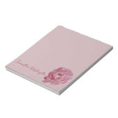 Persoonlijk Aquarel Roze Pioen Notitieblok (Linkerzijde)