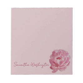 Persoonlijk Aquarel Roze Pioen Notitieblok