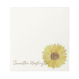 Persoonlijk Aquarel Zonnebloem Notitieboek Notitieblok