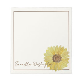 Persoonlijk Aquarel Zonnebloem Notitieboek Notitieblok