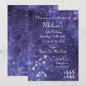 Persoonlijk Aquarius Zodiac Galaxy Feest Kaart (Voorkant / Achterkant)