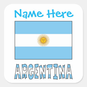 Persoonlijk Argentinië Vlag Vierkant Label