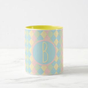 Persoonlijk Argyle lente pastel gekleurd patroon Mok